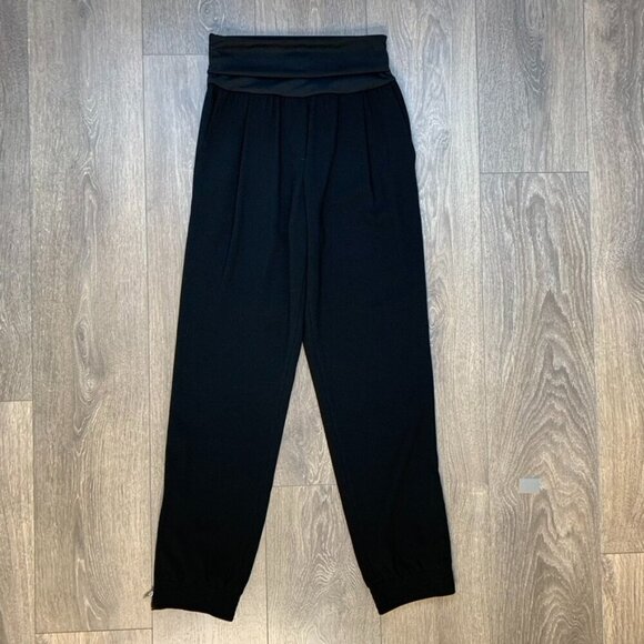 Aritzia Wilfred Tuxedo Pant High fold over Waist Straight Leg Trouser Black XS - Picture 5 of 12
